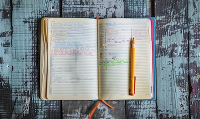 vokabelheft handgeschrieben sprachenlernen