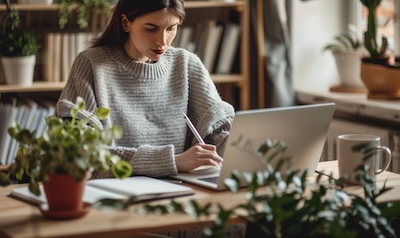 Person lærer dansk systematisk med nettbasert vokabularkurs