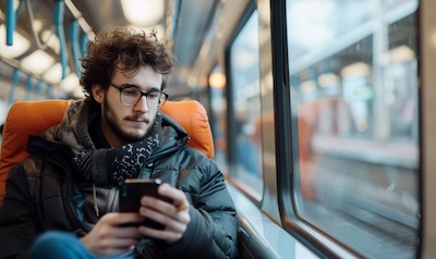 learn french with babbel app on smartphone commute