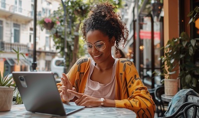 learn french with mondly app tablet cafe