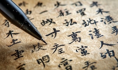 Kinesisk kalligrafi tradisjonell skrift tegn