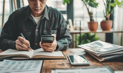 learn chinese beginner studying desk notebook