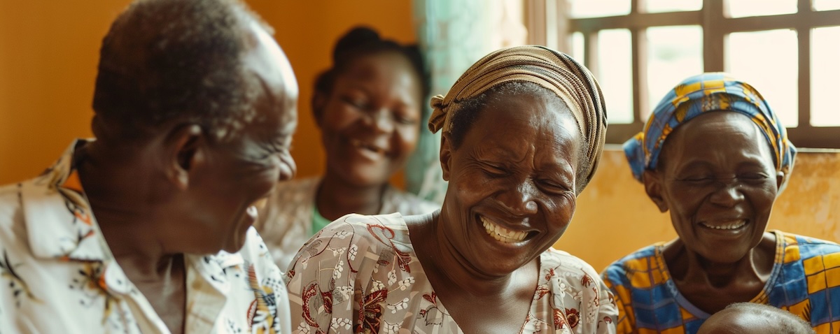Diaspora learner speaking Lingala on a video call with grandparents