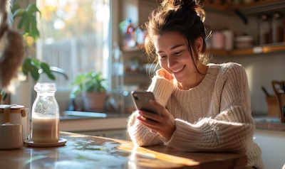 Adult beginner learning Spanish on a phone for fifteen minutes a day