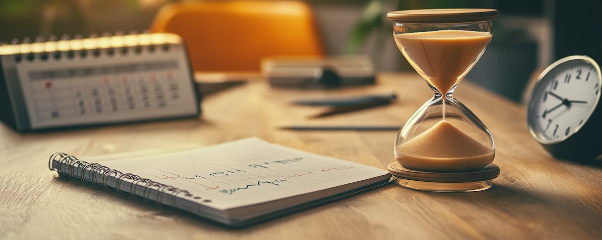 Timeglass, notatbok og kalender – realistisk språklæring over tid