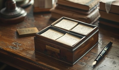 Three-box manual spaced repetition system with paper flashcards for language learning