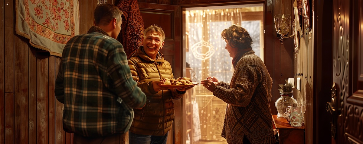 Greeting a Ukrainian family at the door with everyday Ukrainian phrases
