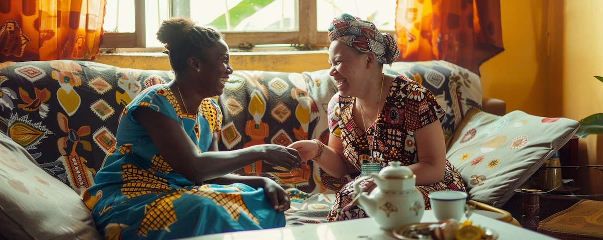 Lære swahili: norsk kvinne snakker med bestemoren i den tanzanianske svigerfamilien